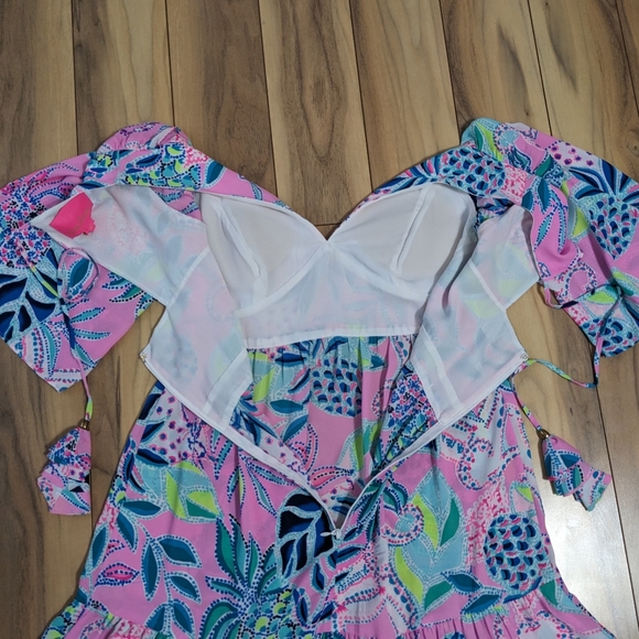 EUC! Lilly Pulitzer Rease Maxi Dress Lilac Rose Chica Ticas Size 4 - Picture 15 of 15
